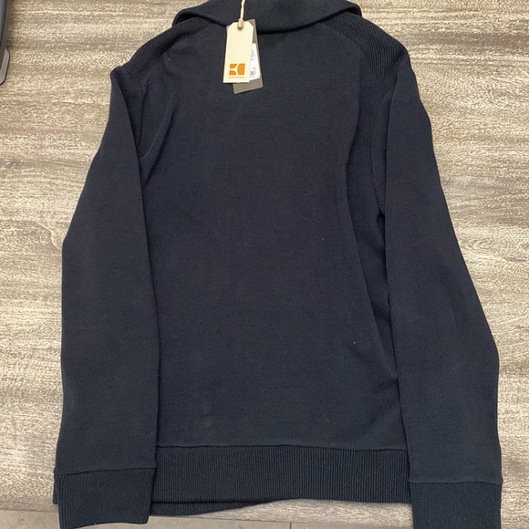 Hugo Boss Orange Cardigan shawl collar double-breasted  black sweater - Picture 4 of 9